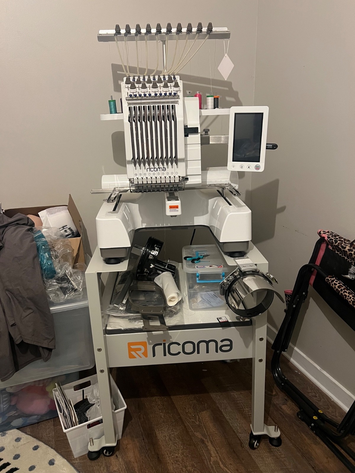 Ricome EM-1010 Embroidery Machine. Comes with everything shown in photo.