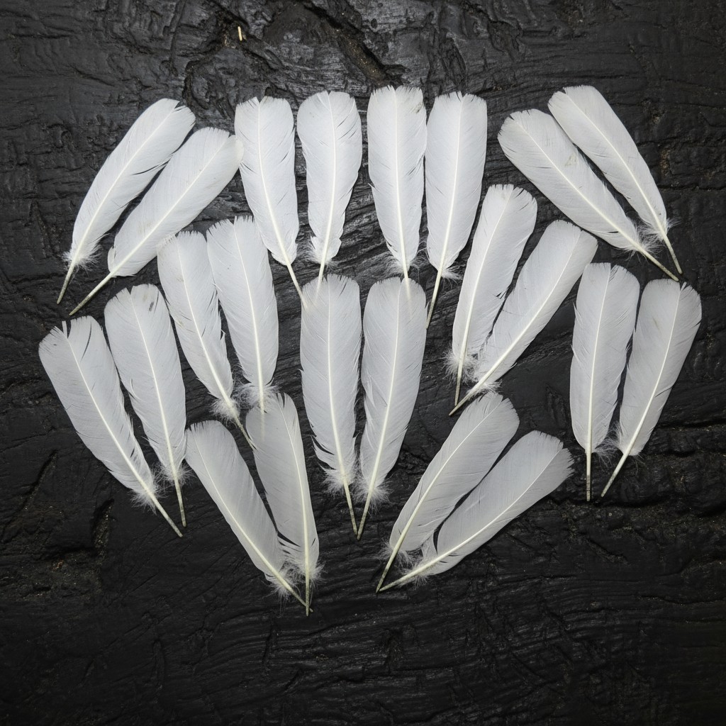 3 Pairs Of White Turkey Tail Feathers, Fly Tying Materials , Natural Feathers