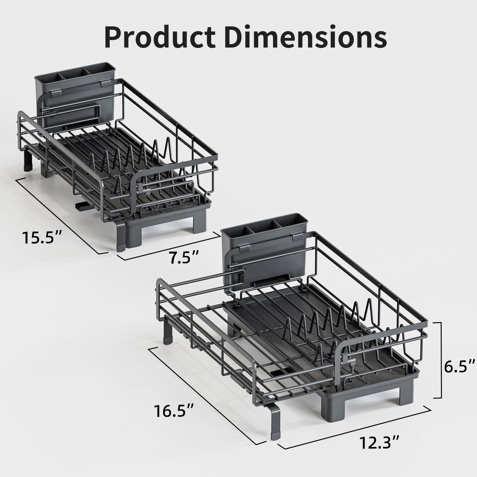 Small Dish Drying Rack - Extendable Dish Rack for Kitchen Counter, Rustproof ...