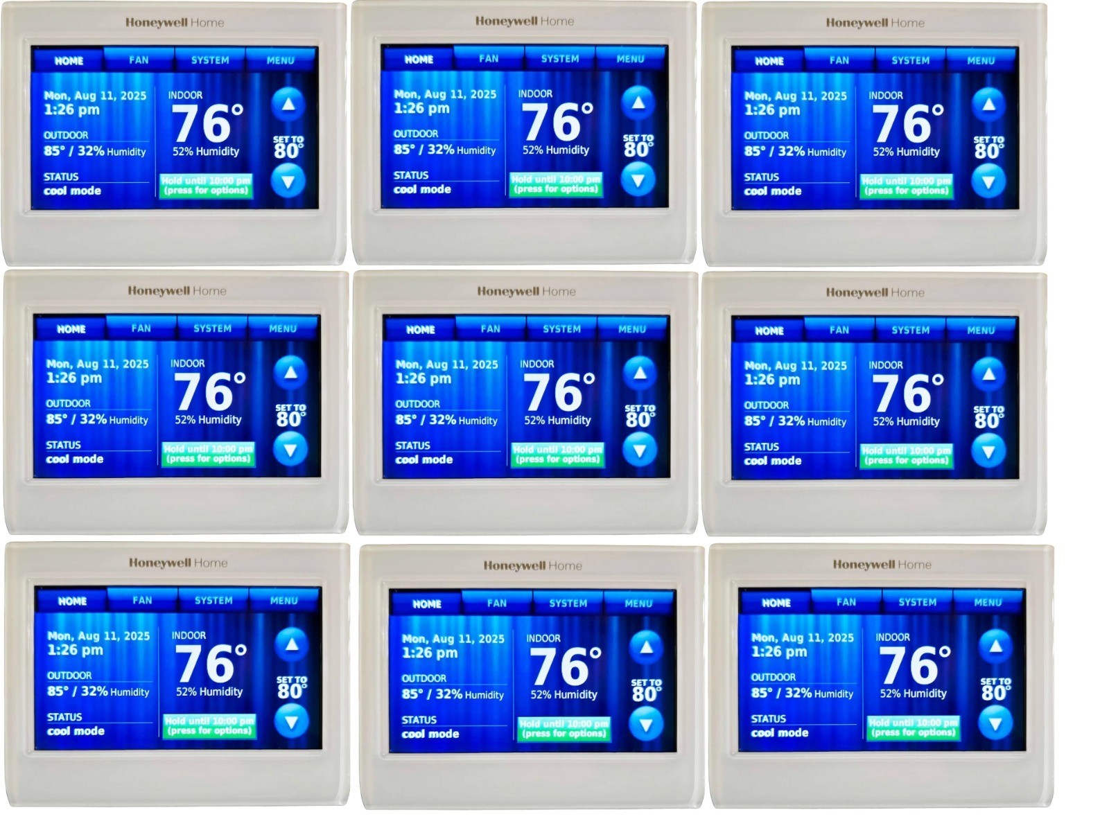 Honeywell TH9320WF5003 Wi-Fi 9000 Color Touch Screen Programmable (9 piece )
