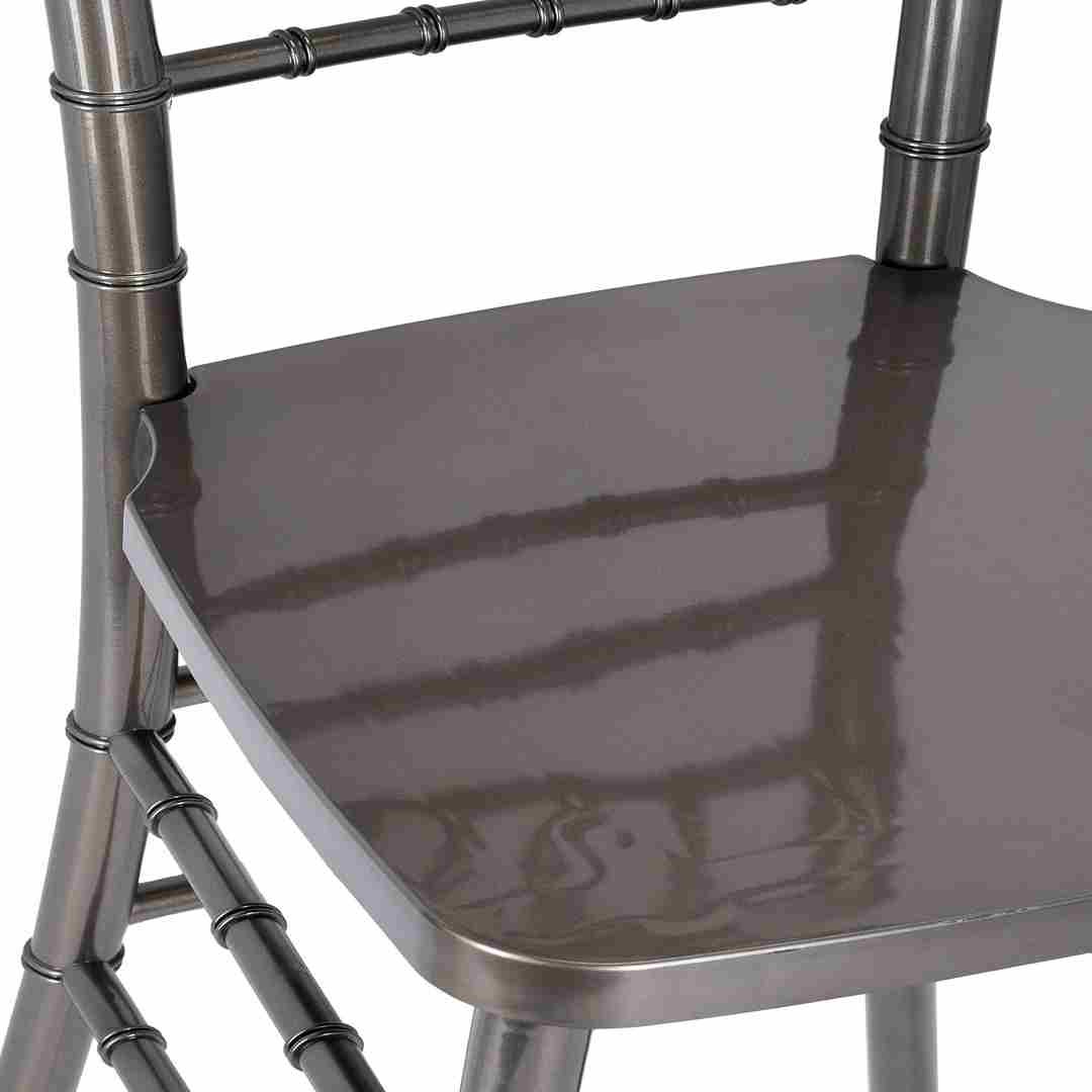 Metallic Silver Onyx Resin Steel Skeleton™ Chiavari Barstool by Chivari