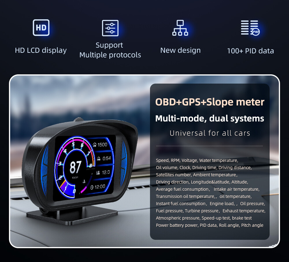 OBD + GPS Intelligent driving computer Alarm, Head-up Display