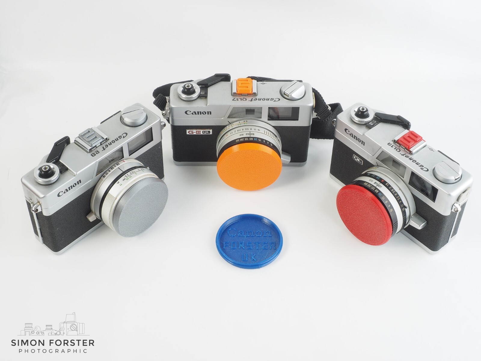 Canon QL17 QL19 Canonet Flexible Lens Caps And Hot Shoe Covers By Forster UK
