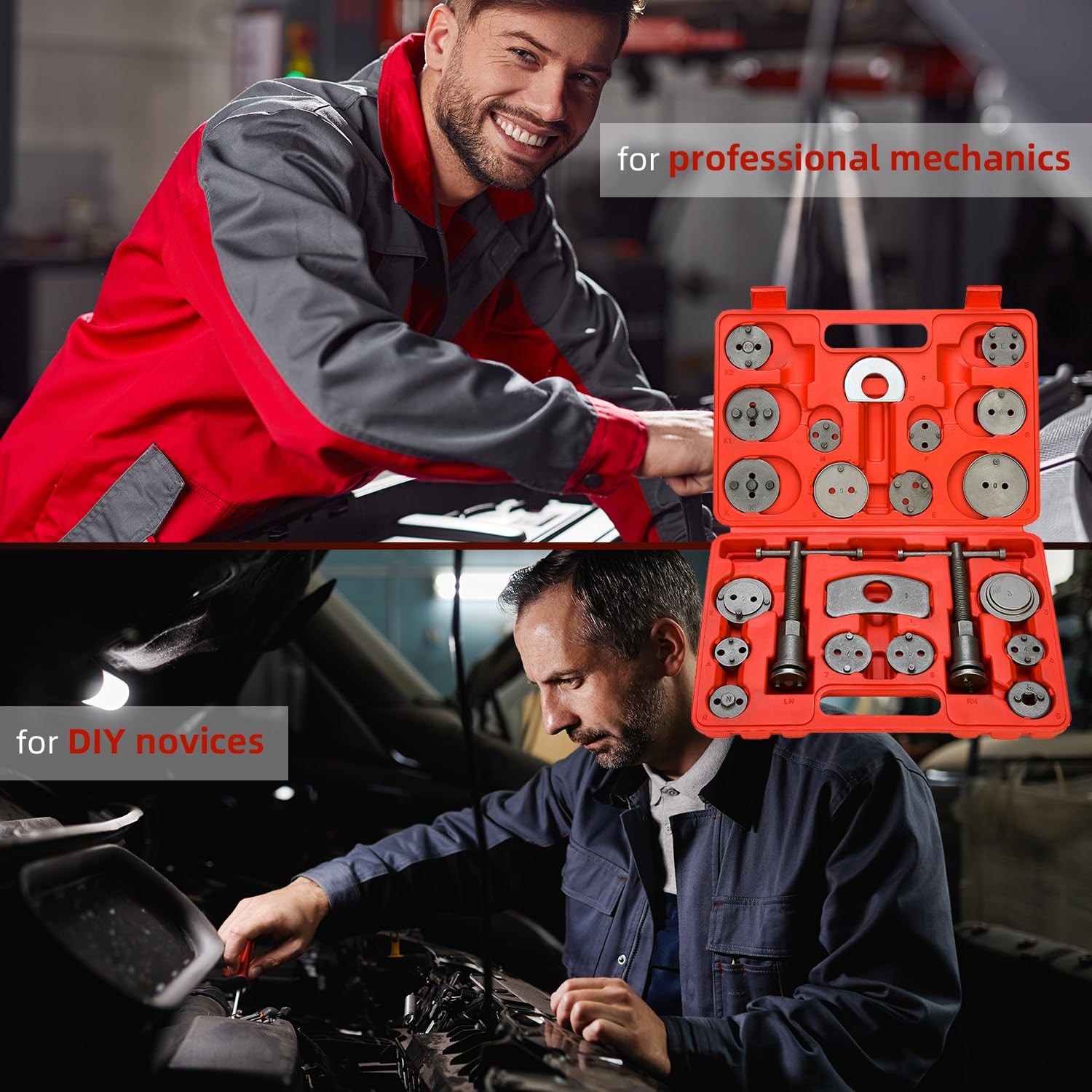 8MILELAKE Disc Brake Caliper Compressor Wind Back Tool 24pc Professional...