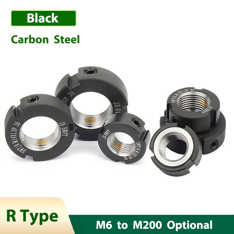 R Type Precision Ball Screw Rod Locknut M6 to M200 Retaining Castle Nuts Steel