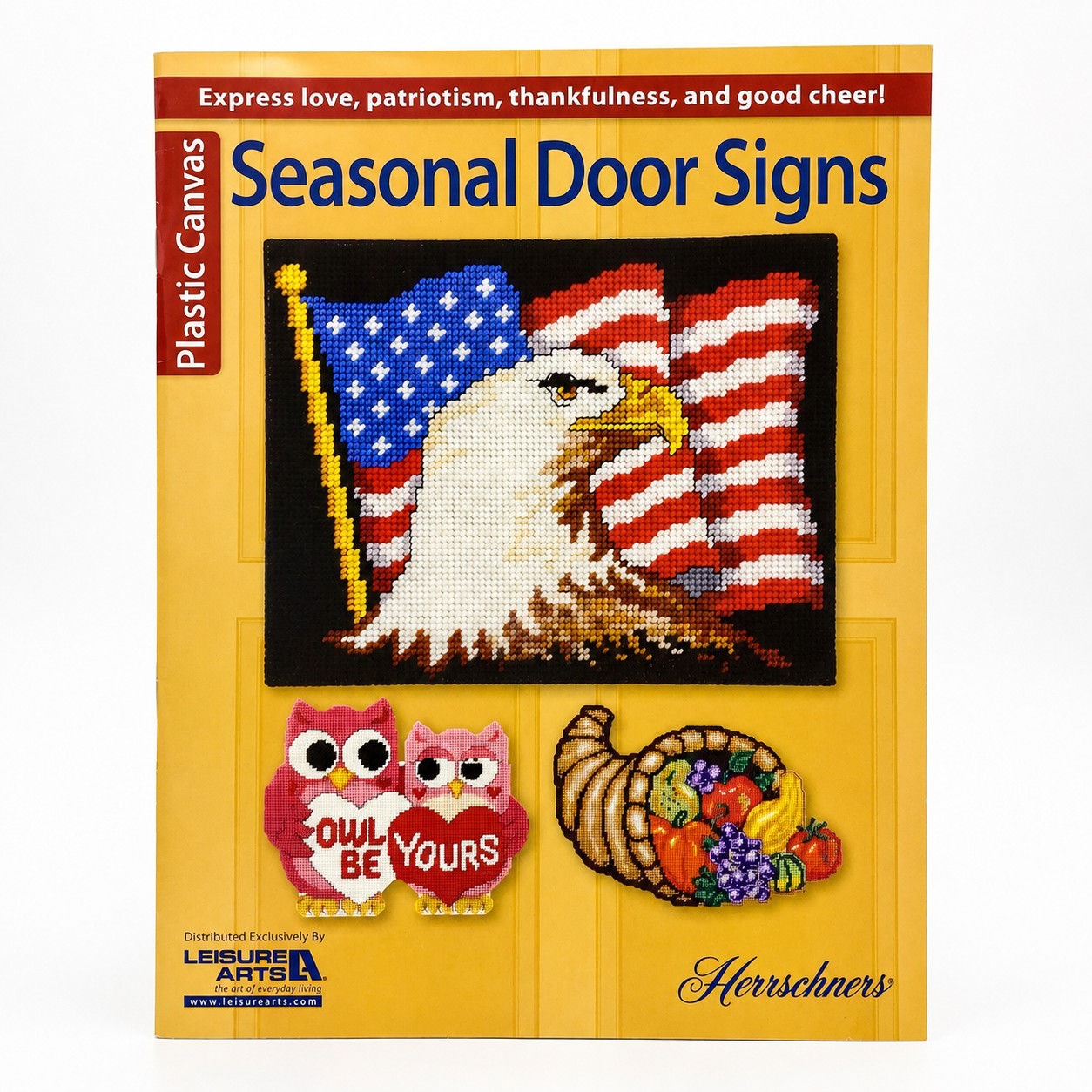 Herrschners Seasonal Door Signs Leisure Arts Plastic Canvas Pattern Book Holiday