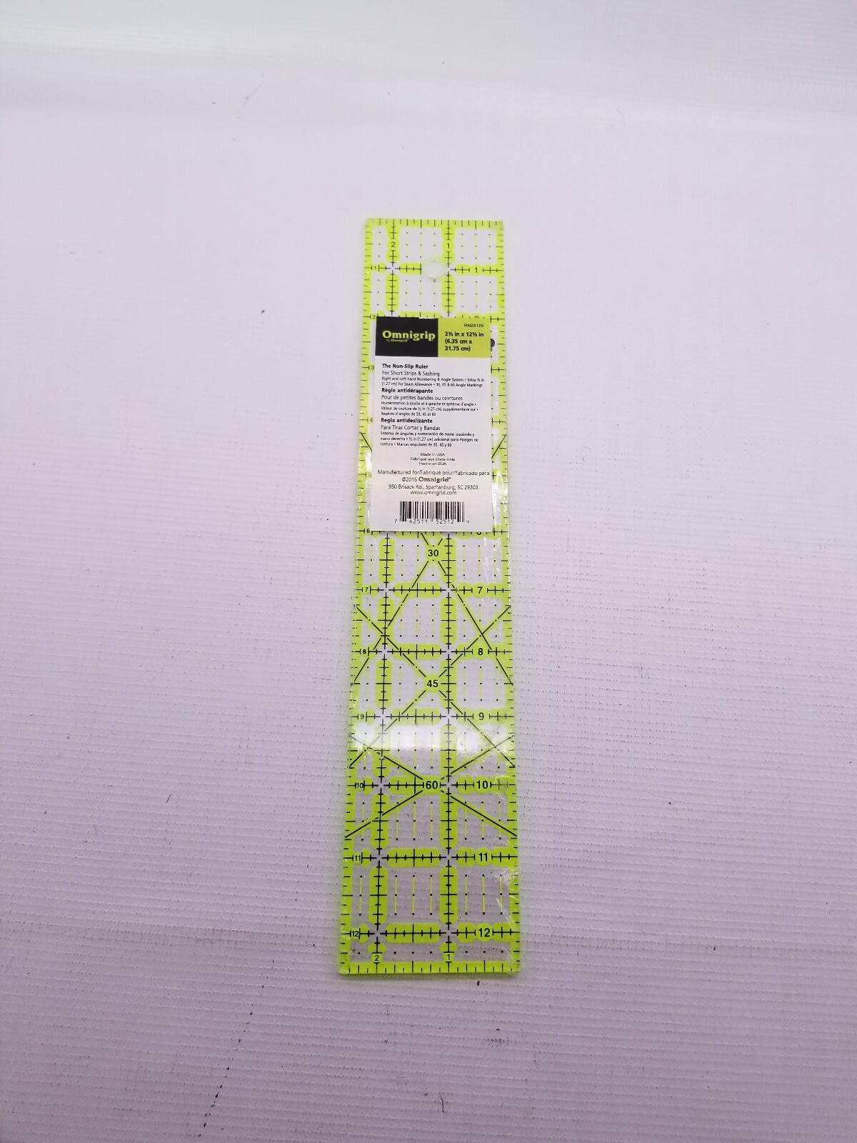 Omnigrid Omnigrip Non-Slip Quilter's Ruler 2.5"X12.5"