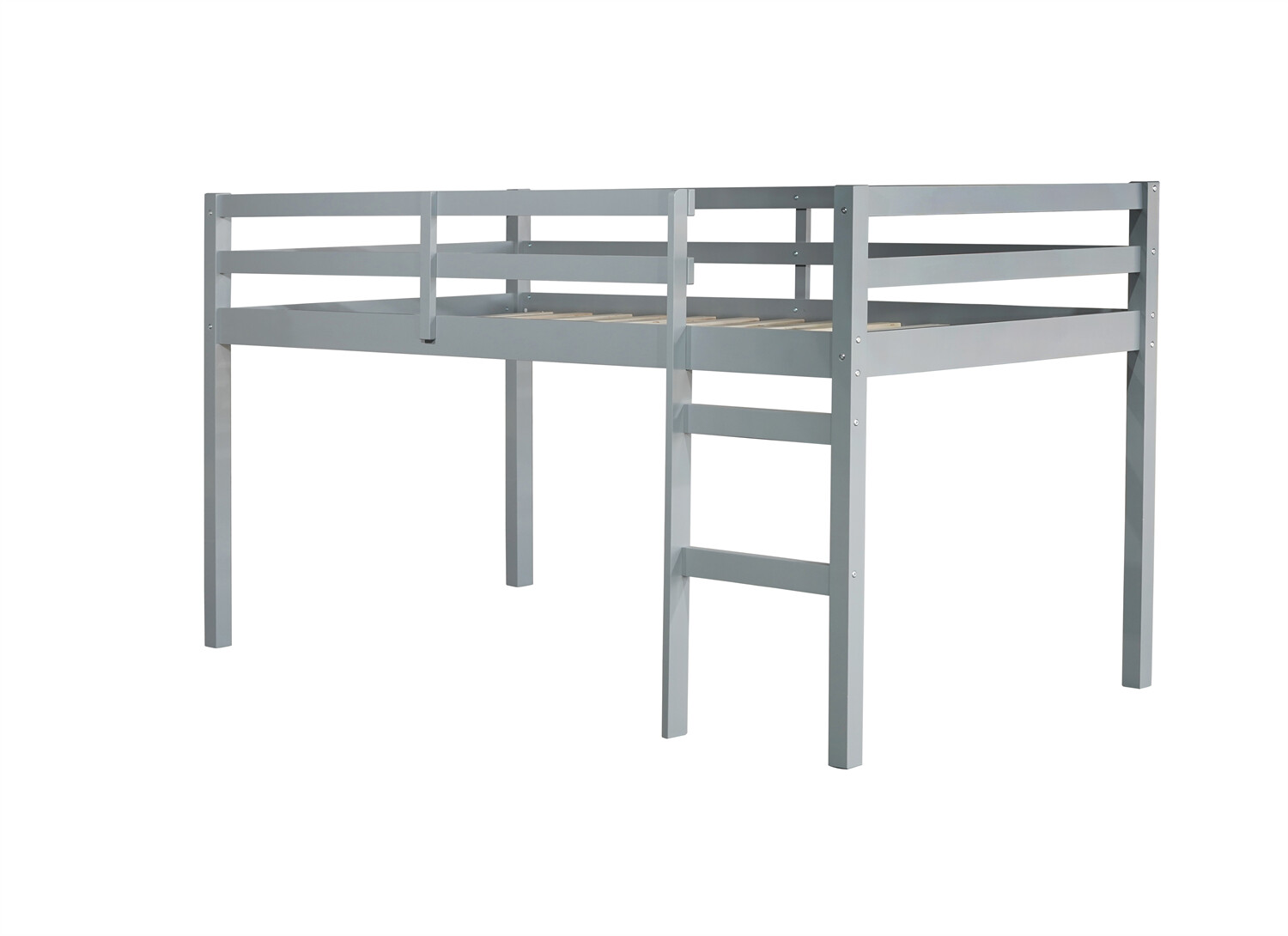 Twin Size Wood Loft Bed Frame Wood Bed Frame White/Grey/Espresso