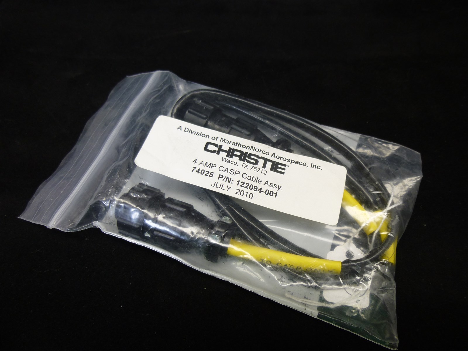 Christie Marathonnorco Aircraft CASP Battery Charger Cable 122094-001