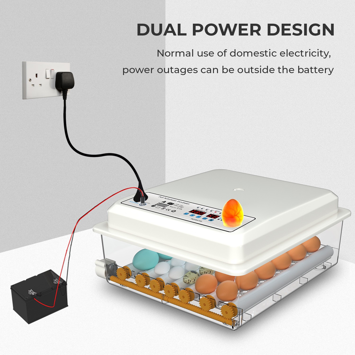 36 Eggs Incubator Temperature Control Chicken Hatcher Automatic Turning Digital