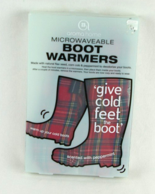 Aroma Home Microwaveable Boot Warmers Red, Black, and Green Plaid