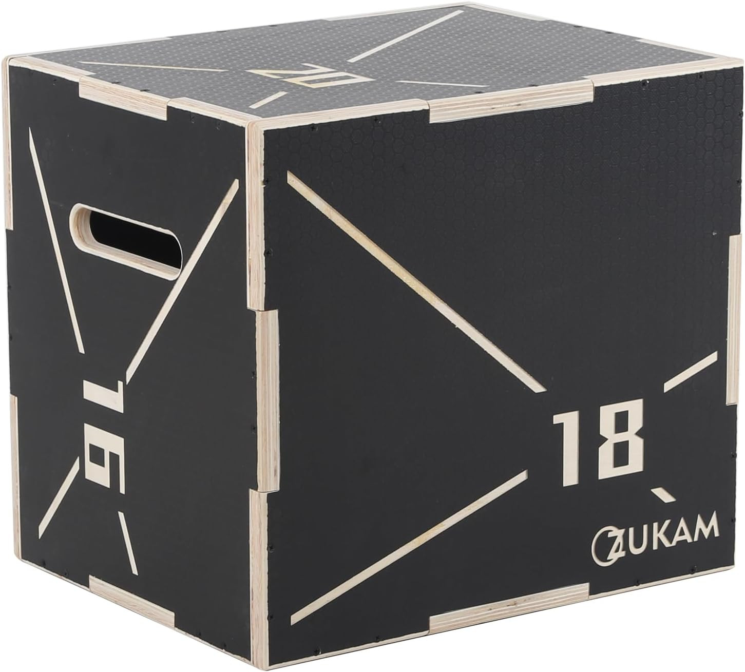 Non-Slip Wood Plyometric Jump Box- 3-In-1 Wooden Plyo Box for Home Gym and Outdo