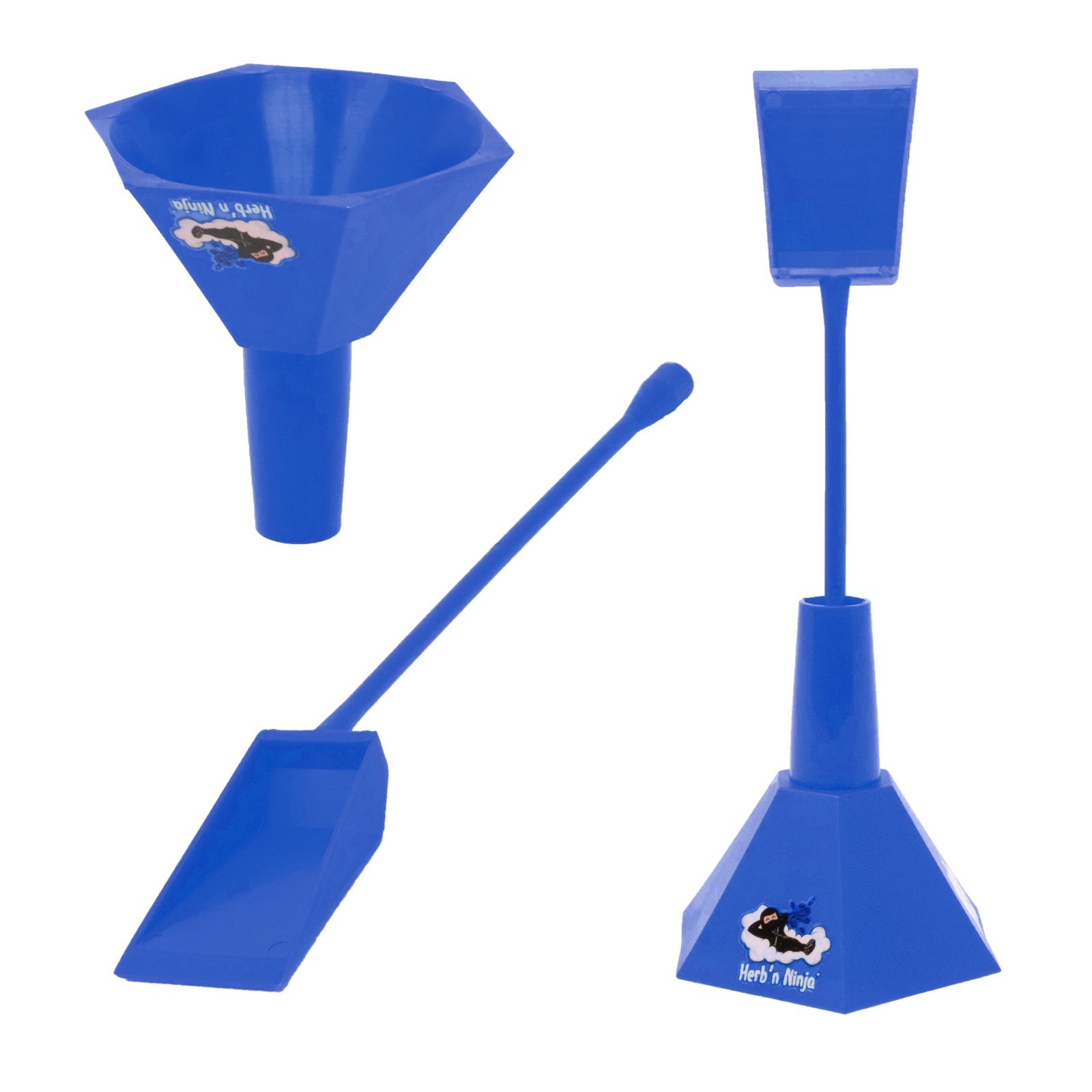 Herb'n Ninja Cone Loader & Cone Packer | Pre Roll Stuffer + Filling Funnel Blue