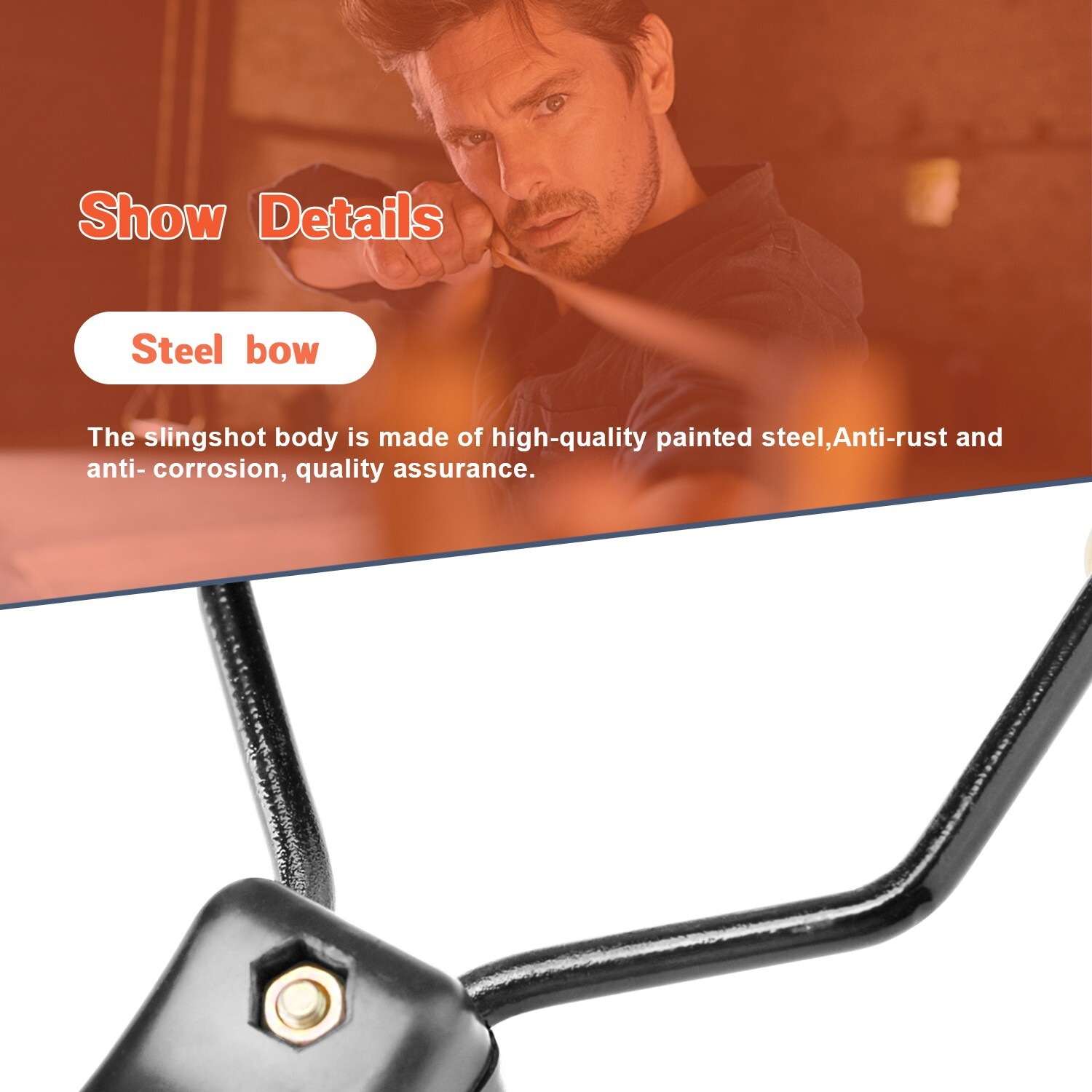 Hunting Slingshot with Rubber Aim- Professional Catapult for Safe&Accurate Shots