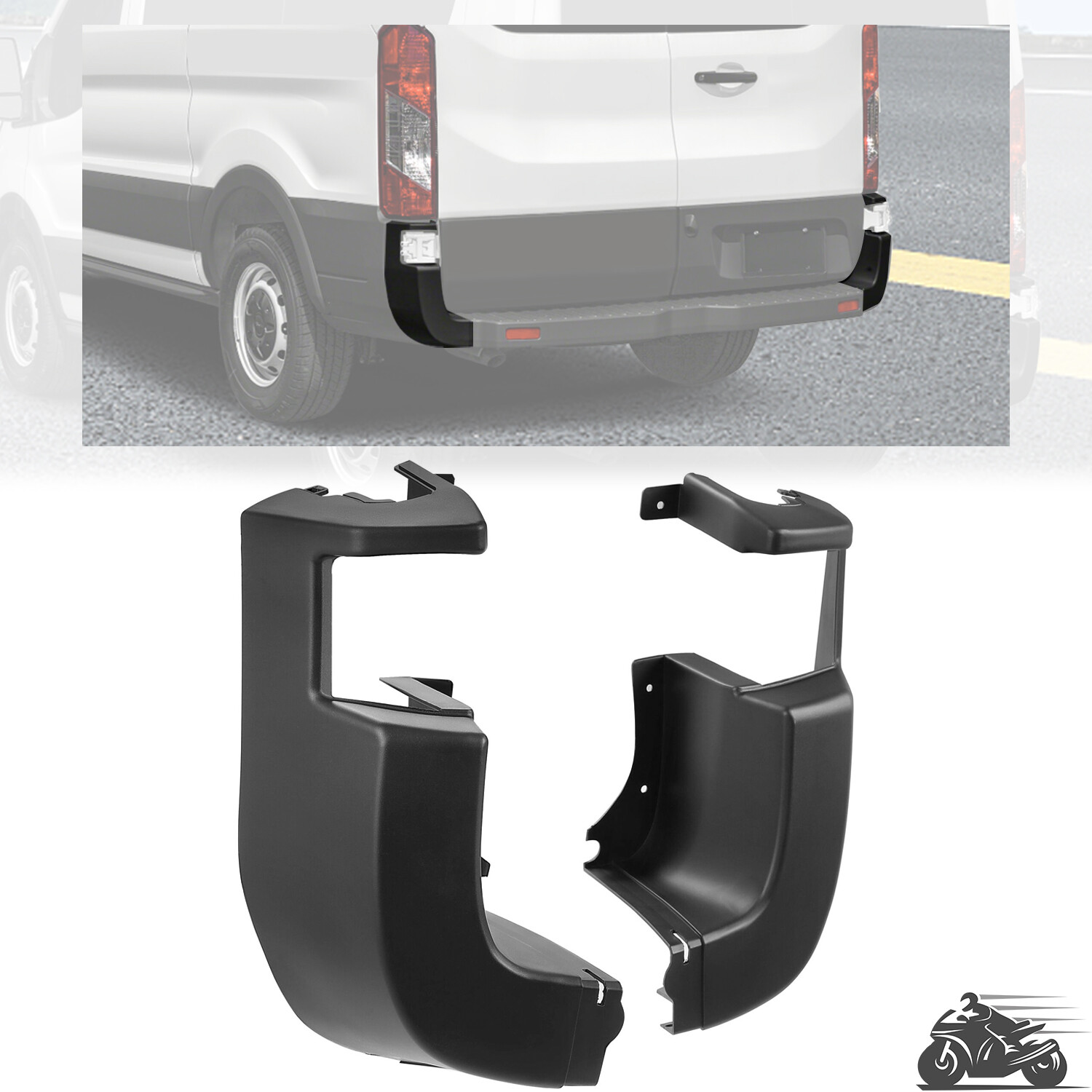 Rear Bumper Corner End Cap Cover For 15-22 Ford Transit 150 250 350 350HD LH&RH