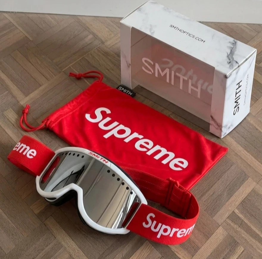White Supreme Smith Goggles Ski Snowboard ATV Dirt Bike Anti-Fog Protective New