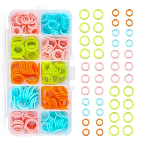 240 Pcs Knitting Markers Rings,Knitting Stitch Marker, O-Rings 4 Colors/240Pcs