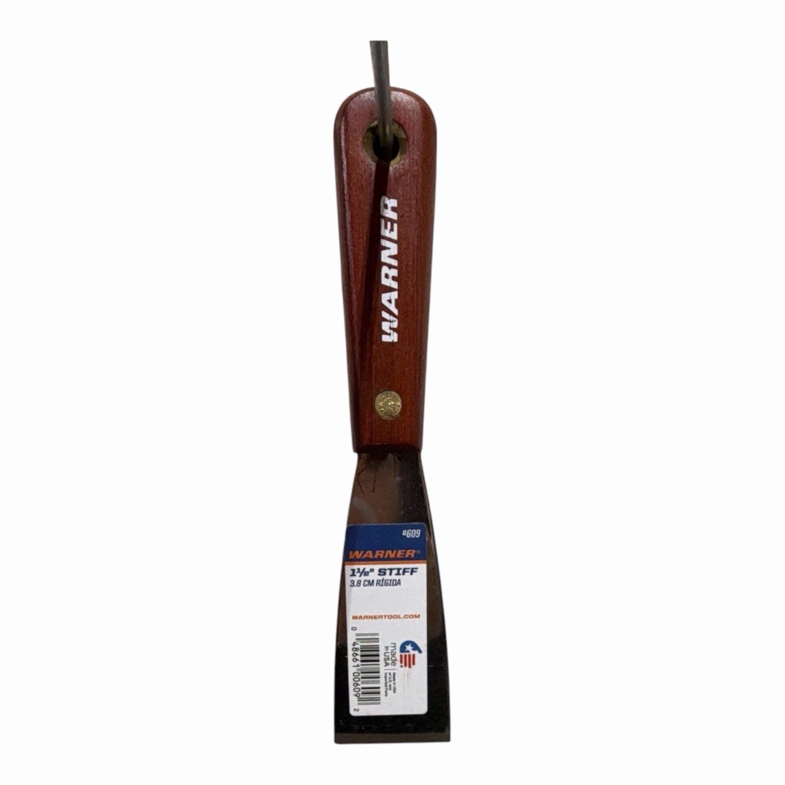 Warner Model 609 1-1/2in Steel Blade Putty Knife Wood Handle Brown/Black