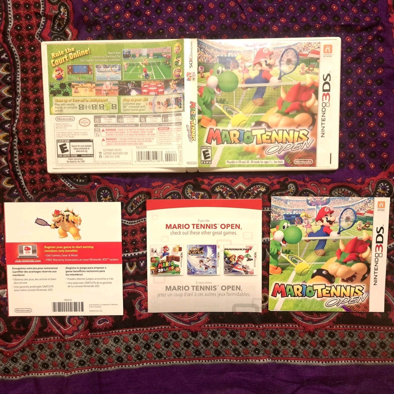 Mario Tennis Open Nintendo 3DS Case, Manual, & Inserts NO GAME