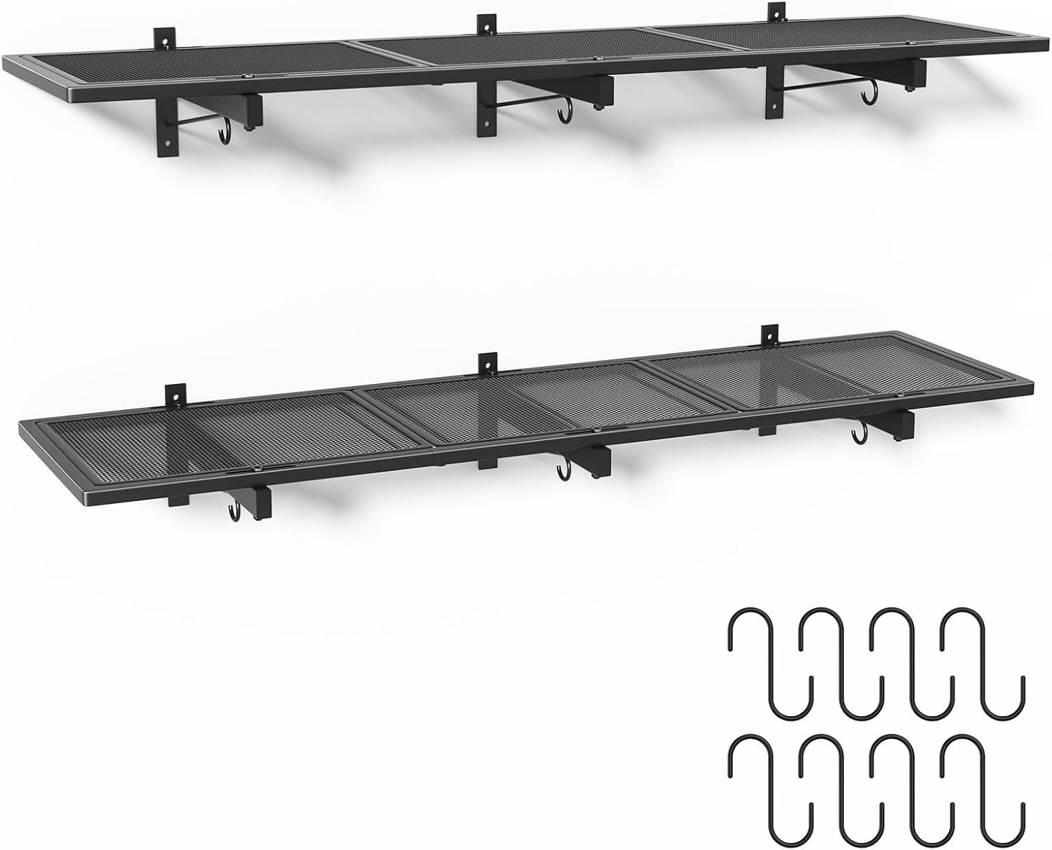 2 Pack Garage Wall Shelving, 1X3.85Ft Heavy Duty Garage Shelving Wall Mounted 32