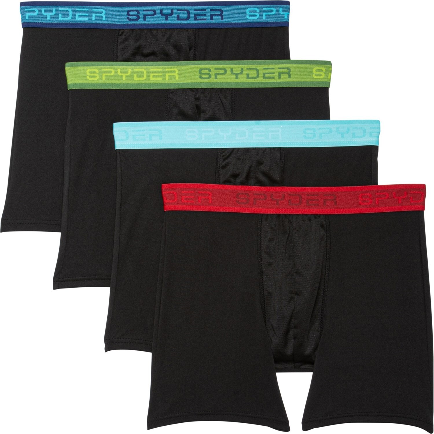 4 Pck SPYDER MEN MESH PERFORMANCE STRETCH Boxer Briefs BLACK Medium Large XLarge
