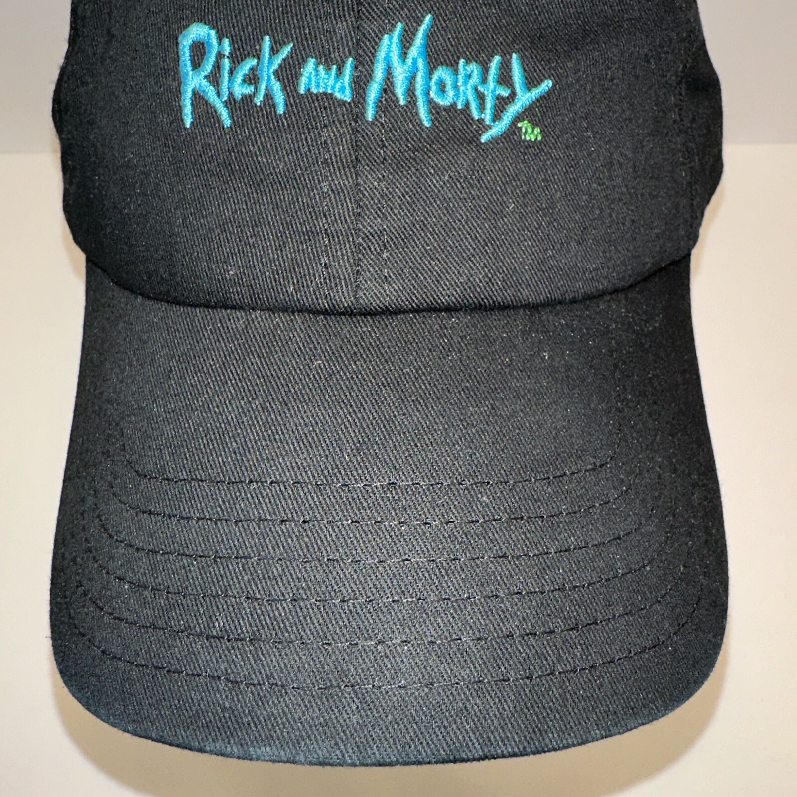 Rick & Morty Adult Swim Cartoon Black Hat Cap Bio-World Strap Buckle