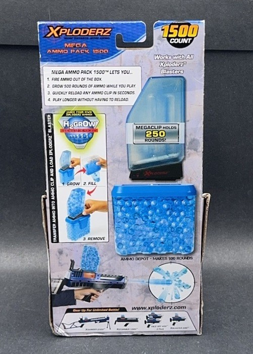 NEW Xploderz Mega Ammo Pack 1500 Refill Clip Depot H2Grow Technology SEALED BOX