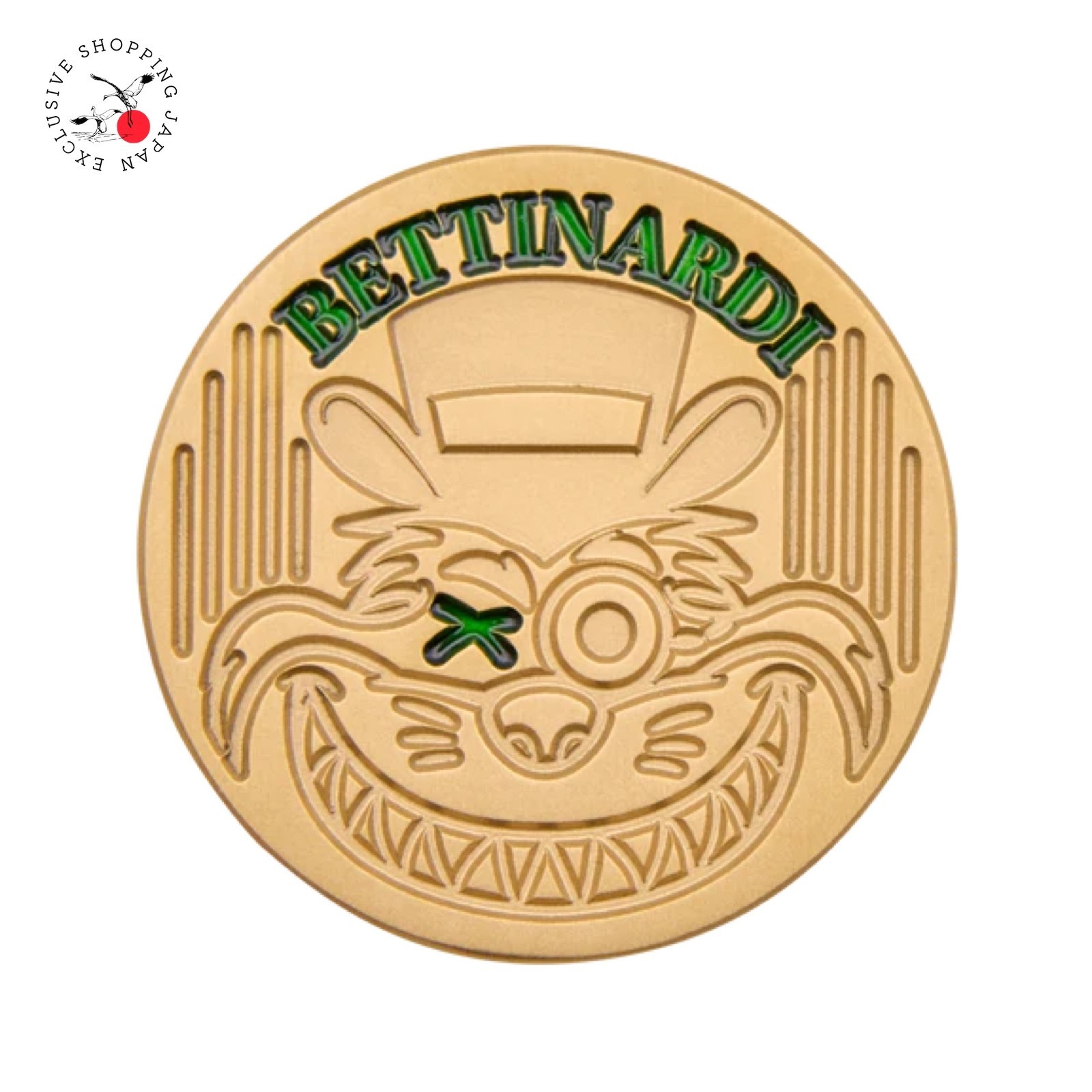 BETTINARDI Gangster Cat Brass Ball Marker Golf Accessory with Drawstring Pouch