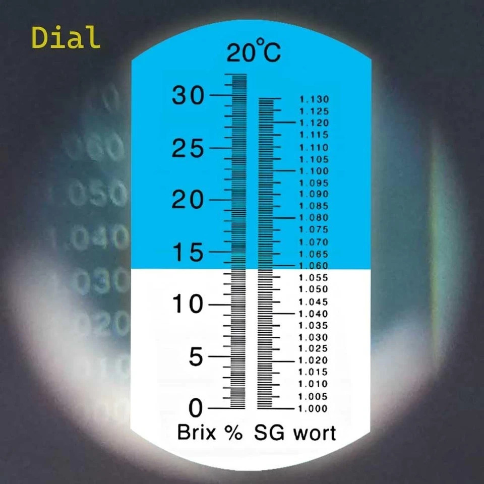Brix Refractometer with ATC Dual Scale - Specific Gravity & Brix Hydrometer in