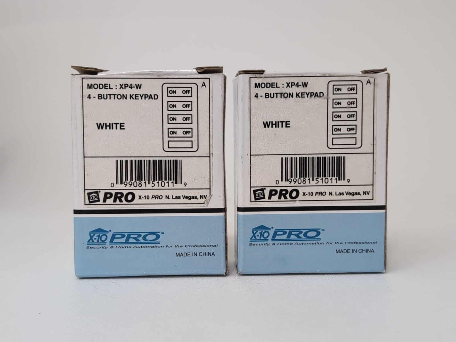 Lot Of 2 XP4-W NEW 4 BUTTON KEYPAD, 4 ON/OFF, WHITE