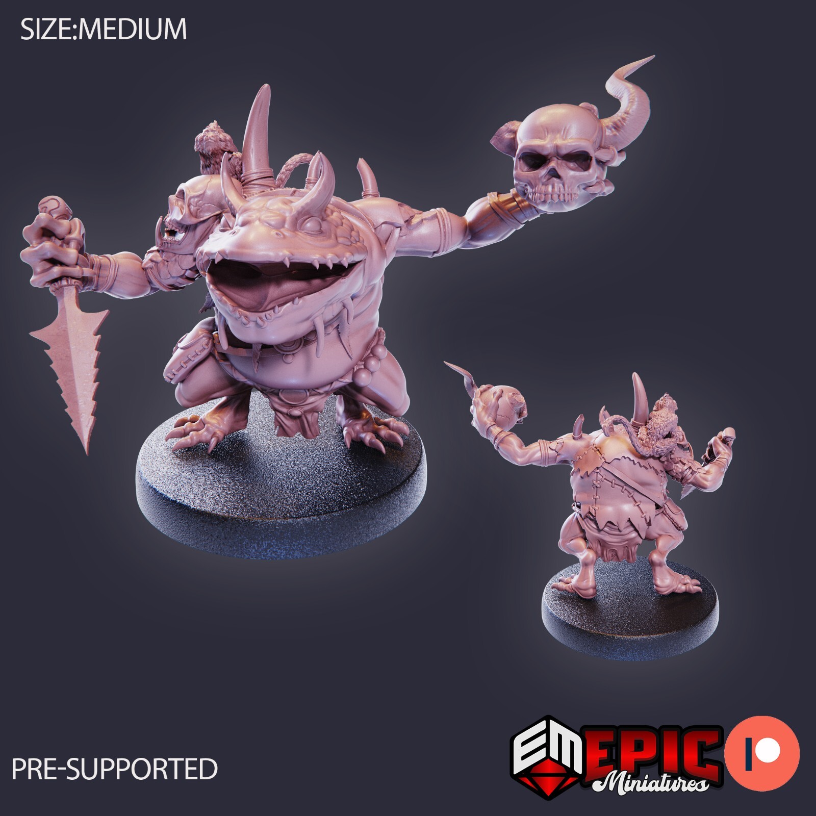 Chaos Toad Shaman B | Epic Miniatures | RPG D&D Pathfinder Wargaming | 25-28mm