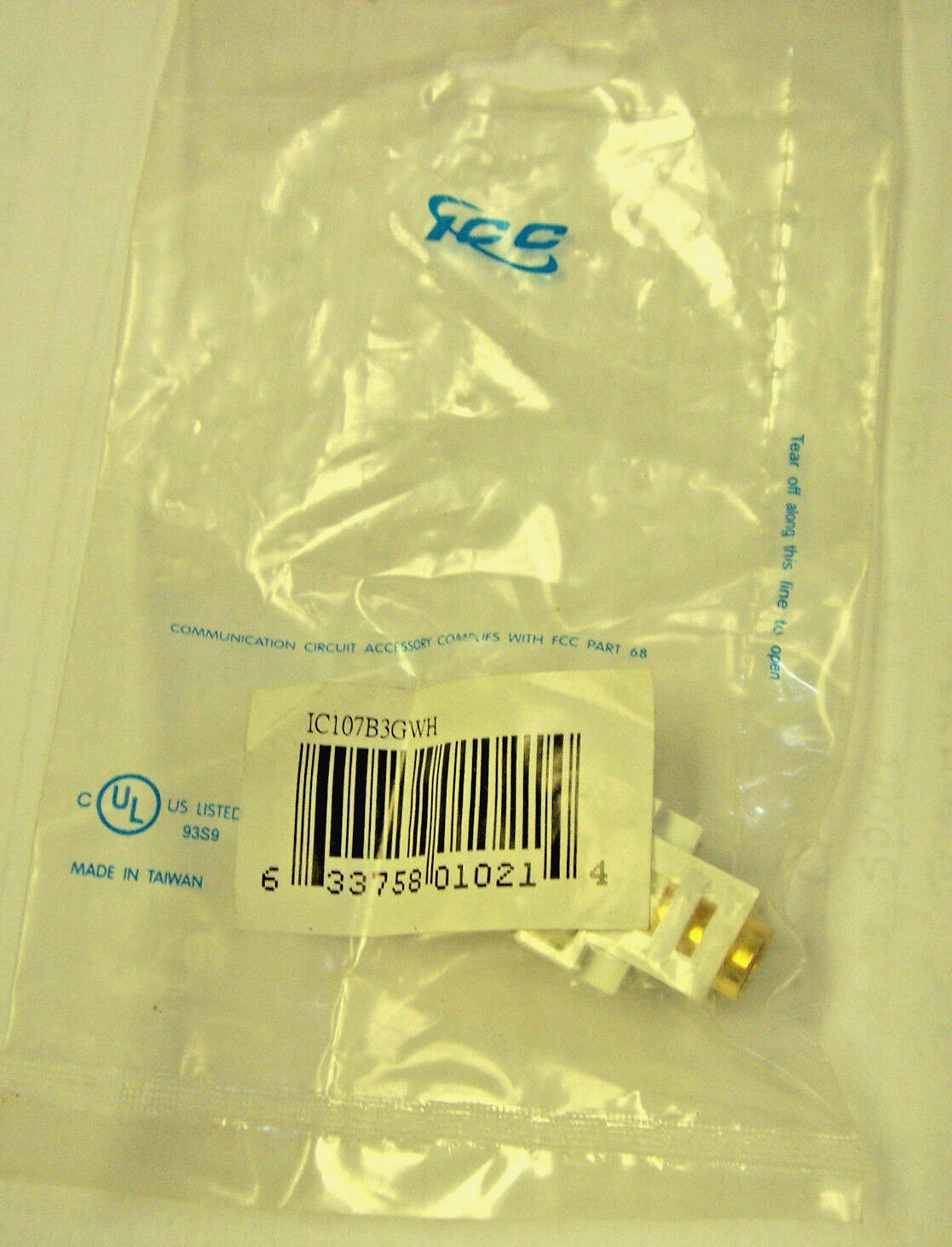 LOT OF 2 NEW ICC IC107B3GWH 50 Ohm Nickel Plated BNC Female2Female Module White