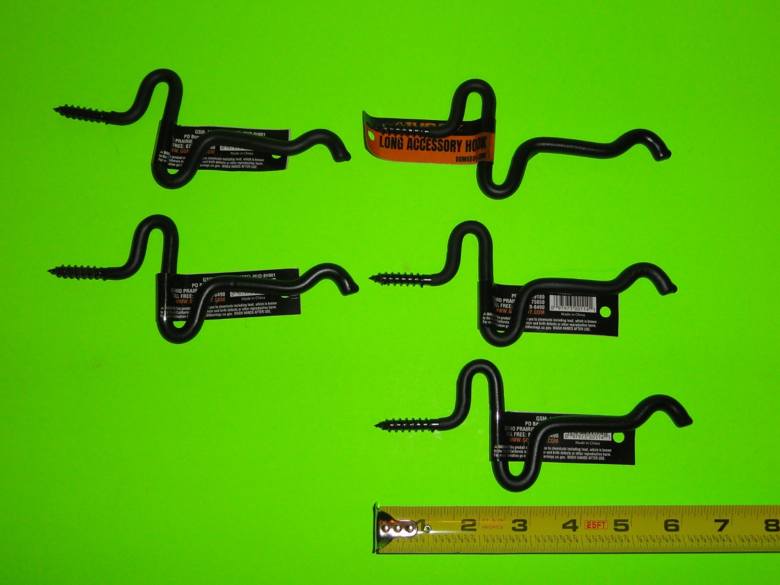 (5x) MUDDY Tree Stand Long Accessory Hook Hang Bow Deer Hunting 10#Cap MUD-BH001