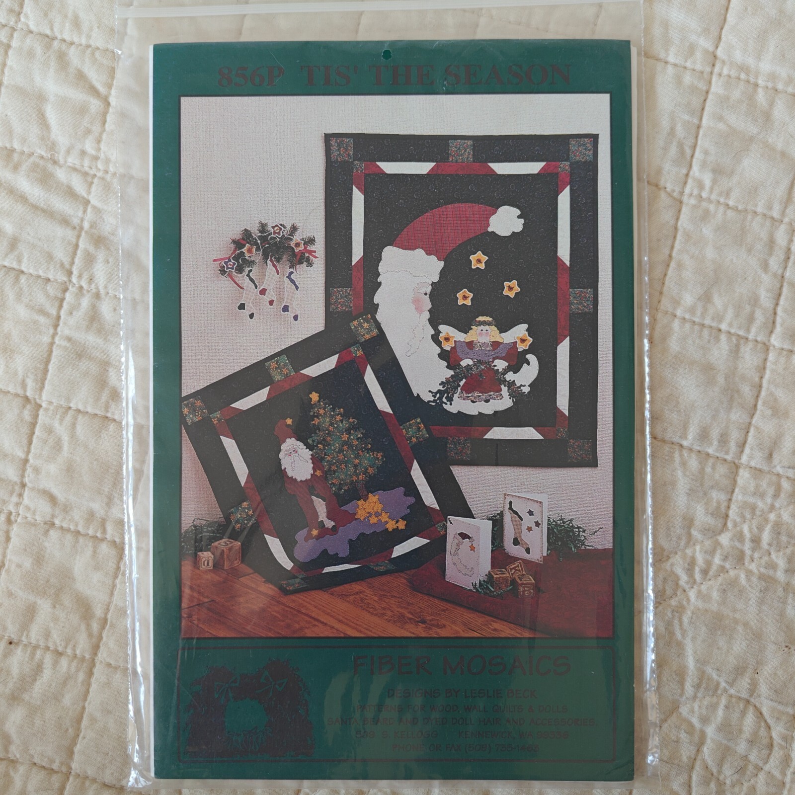 Tis The Season Christmas Holiday Seasonal Santa Quilt 23x28" Applique Pattern