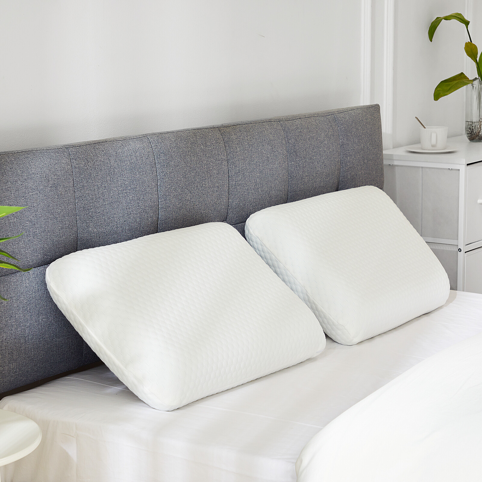 24" x 16" Size Memory Foam Pillow Side Sleeper, Removable Machine Washable Cover