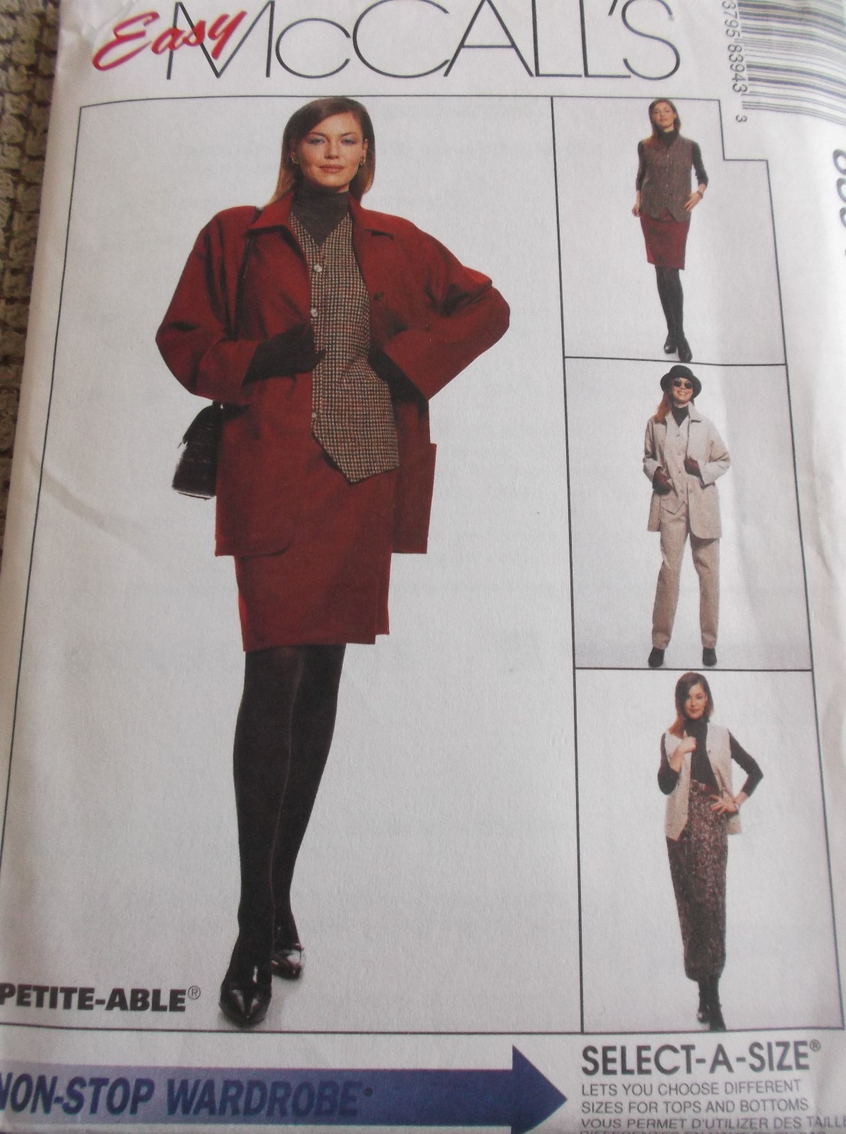 EASY SEWING PATTERN M8394 MISSES JACKET VEST PANTS SKIRT SIZE 10 TO 14 UNCUT
