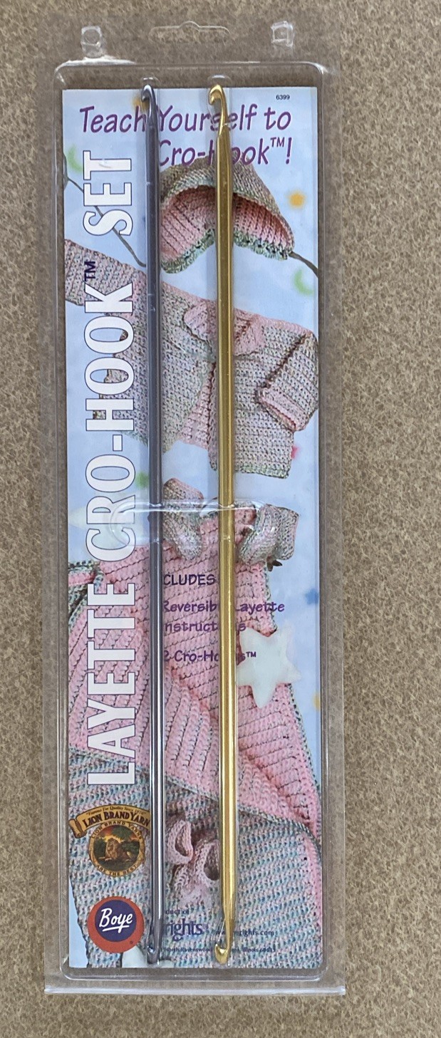 Boye LAYETTE CRO-HOOK SET Of 2:  I & K 14" Long Double Ended Hooks