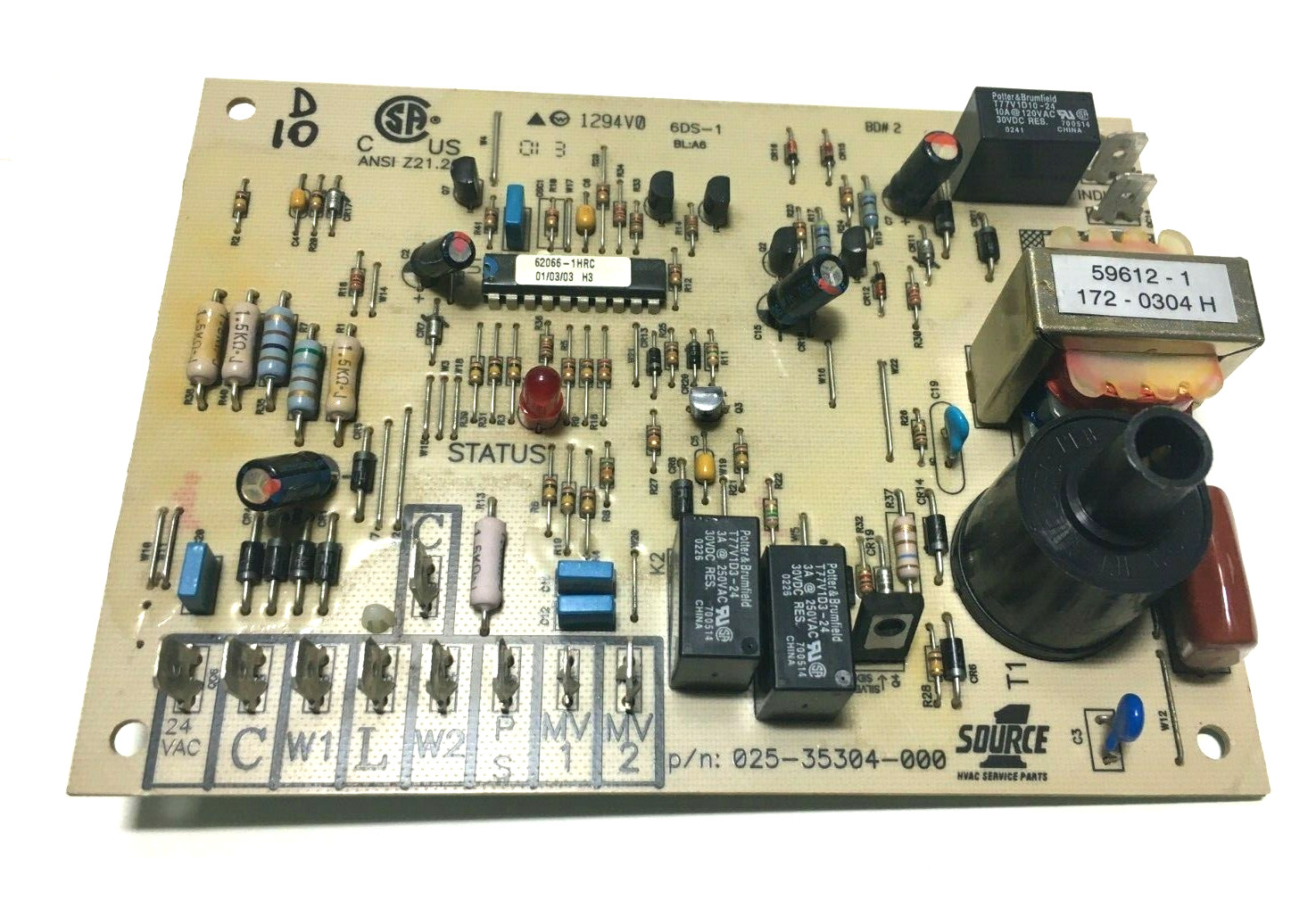 YORK Coleman 1294V0 Furnace Control Circuit Board 025-35304-000 used #D10