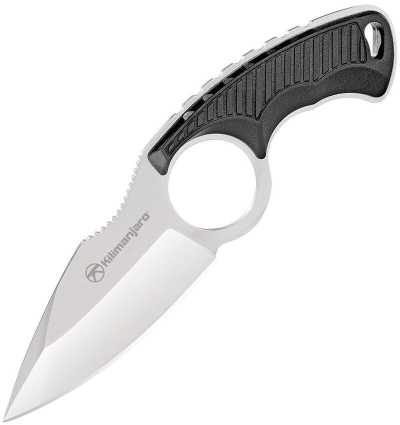 Kilimanjaro Stretta Neck Fixed Blade Knife Drop /Black Rubber Handle - 910106