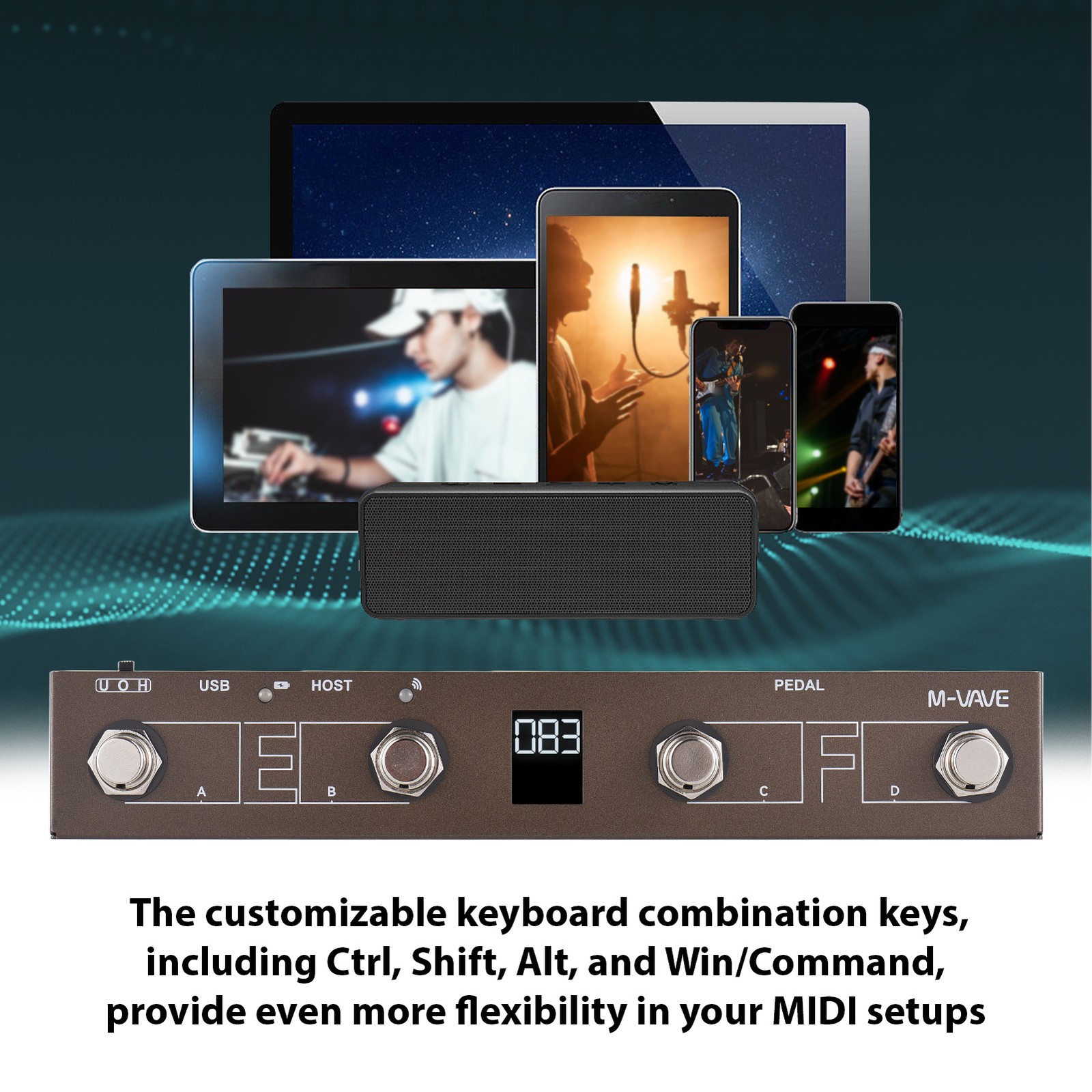 M-VAVE Wireless MIDI Controller BT MIDI Pedal Controller Intelligent APP VYSK