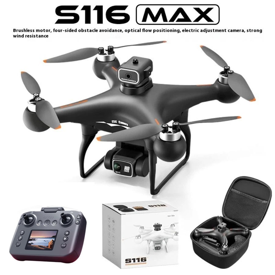 8K Dual Camera FPV Drone 50X Zoom Brushless Motor 4.3" Screen Obstacle Avoidance