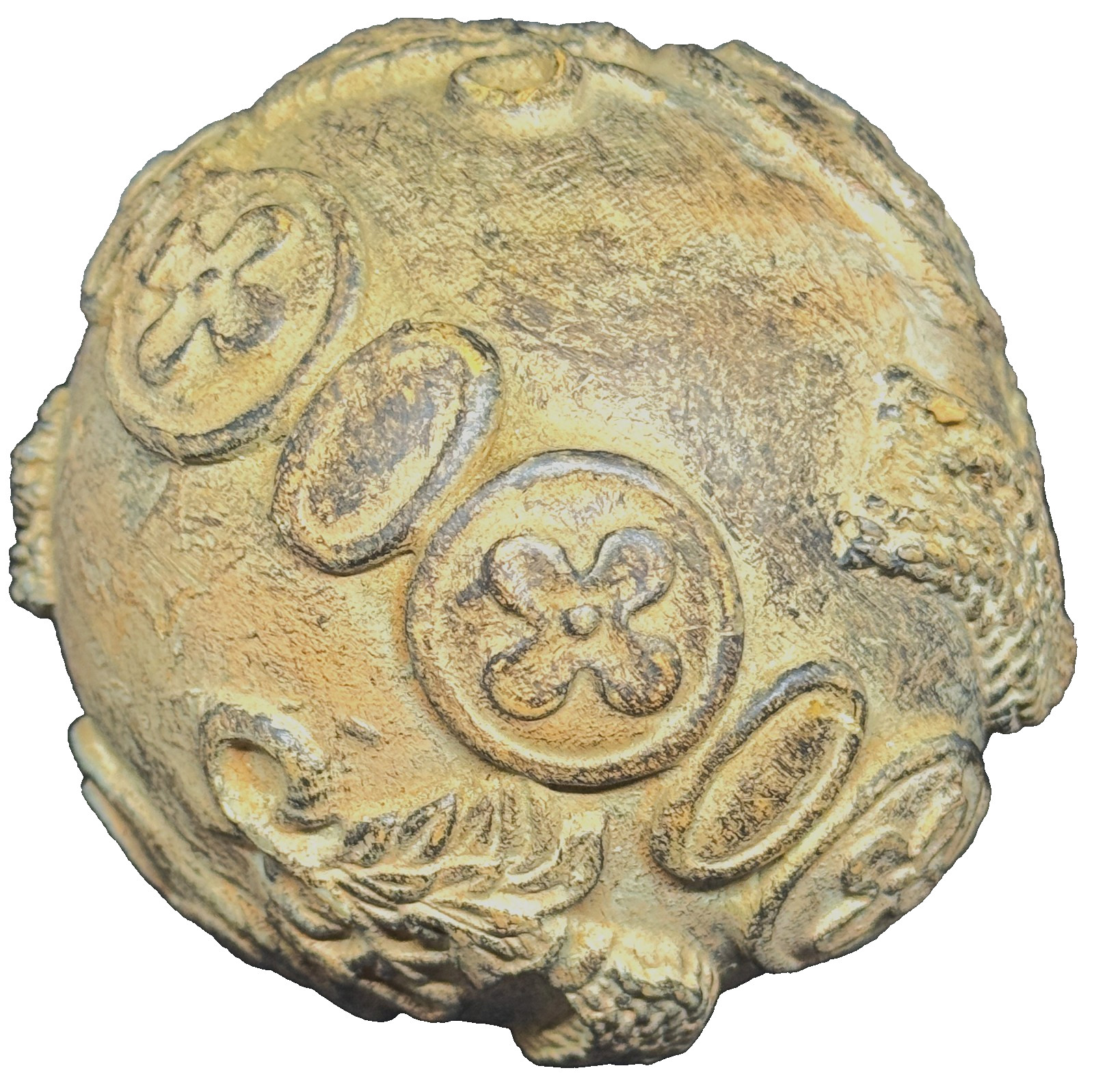 Tan Brown Fleur De Lis Texture ORB 4" Decor DECORATIVE GLOBE SPHERE BALL ROUND ©