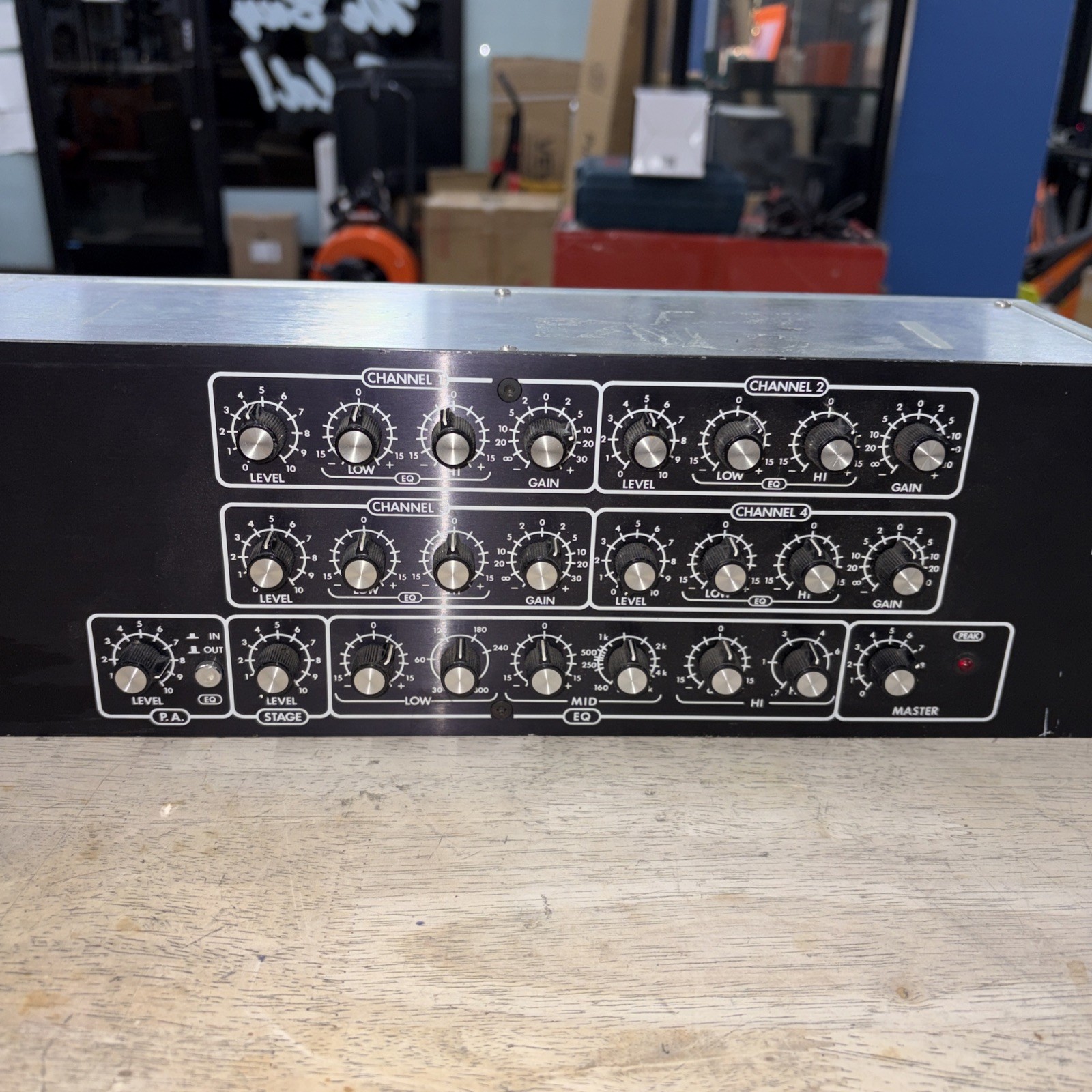 Ashly SC-44, Black, Keyboard Input Processor 4 Ch Mixer Eq, Vintage Rack