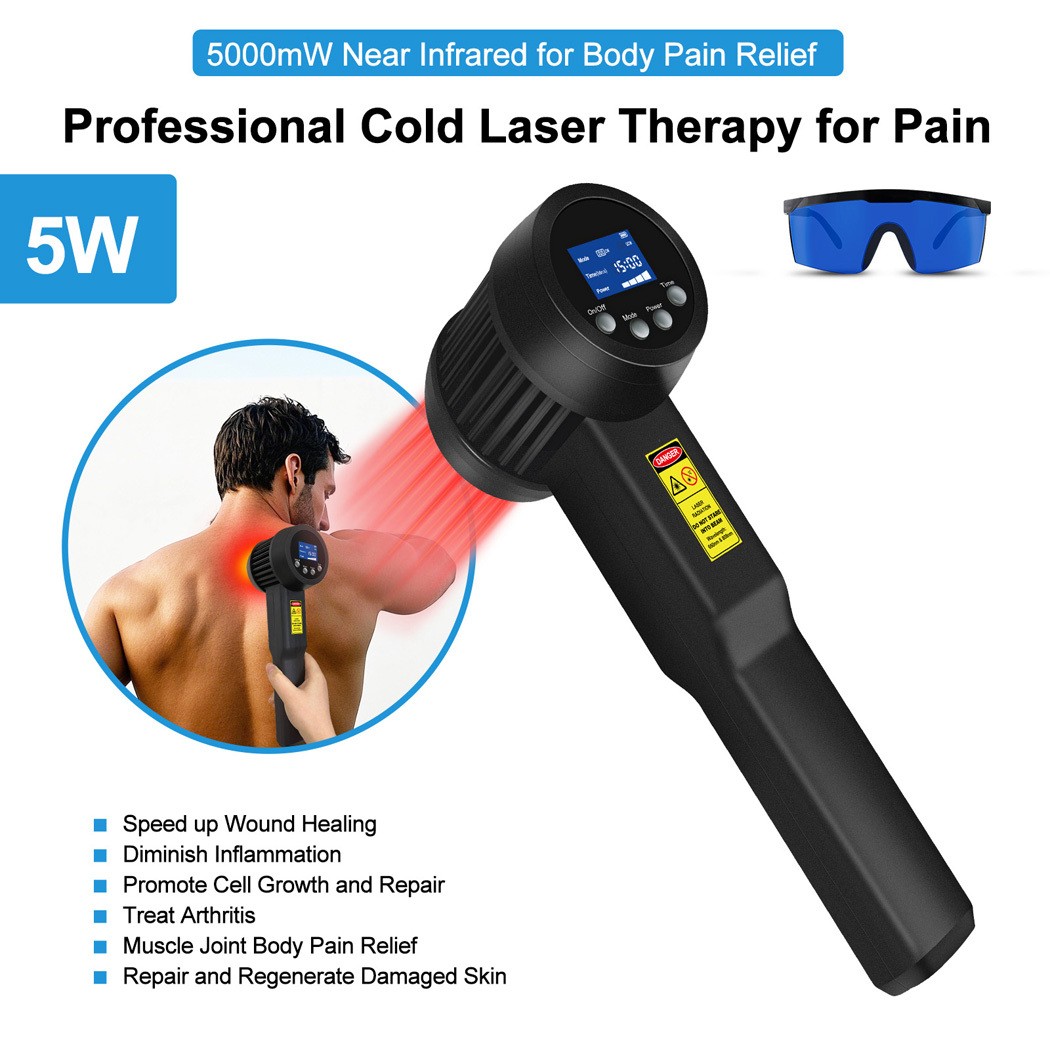 Cold Laser Pain Relief Device 5W 650nm 808nm Class 4 Infrared Therapy Machine