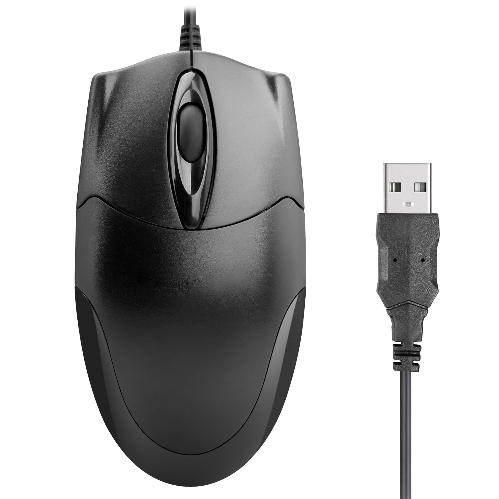 1 PCS Wired Office Mouse USB Ergonomic 3Button Optical 1000DPI Laptop Black