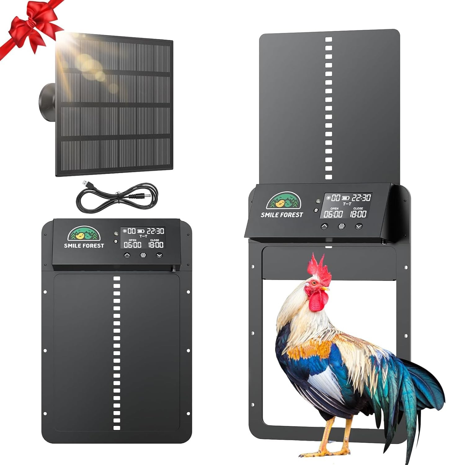 Automatic Chicken Coop Door Solar Powered Light Sensor Timer Poultry(76 chars)