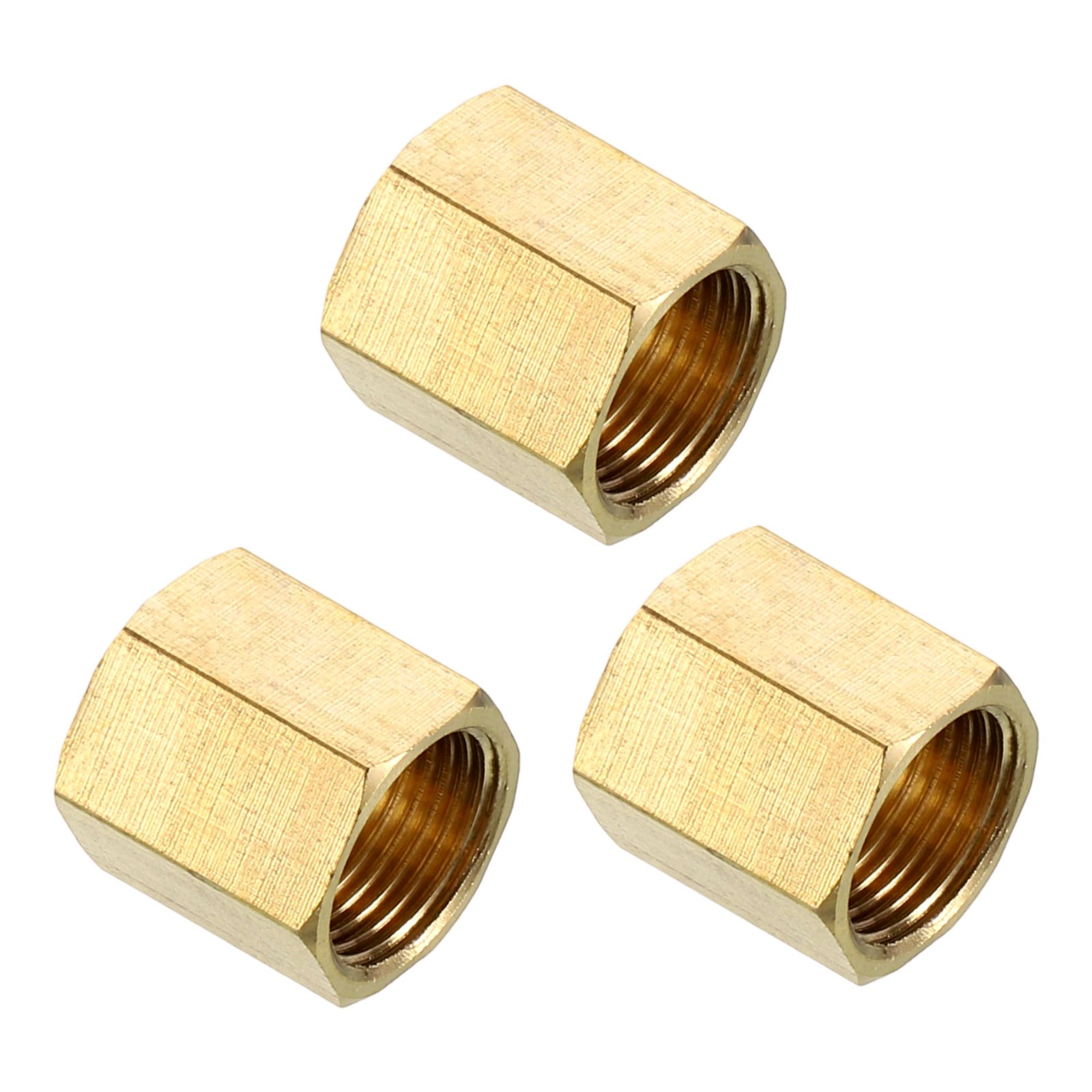 3Pcs G3/8"x13/16" Brass Pipe Fittings, Coupling Connector Straight Hex Nipple