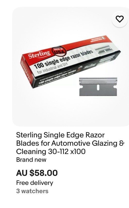 Sterling Single Edge Razor Blades Sharp Tools Knife Cutting Box Cutter