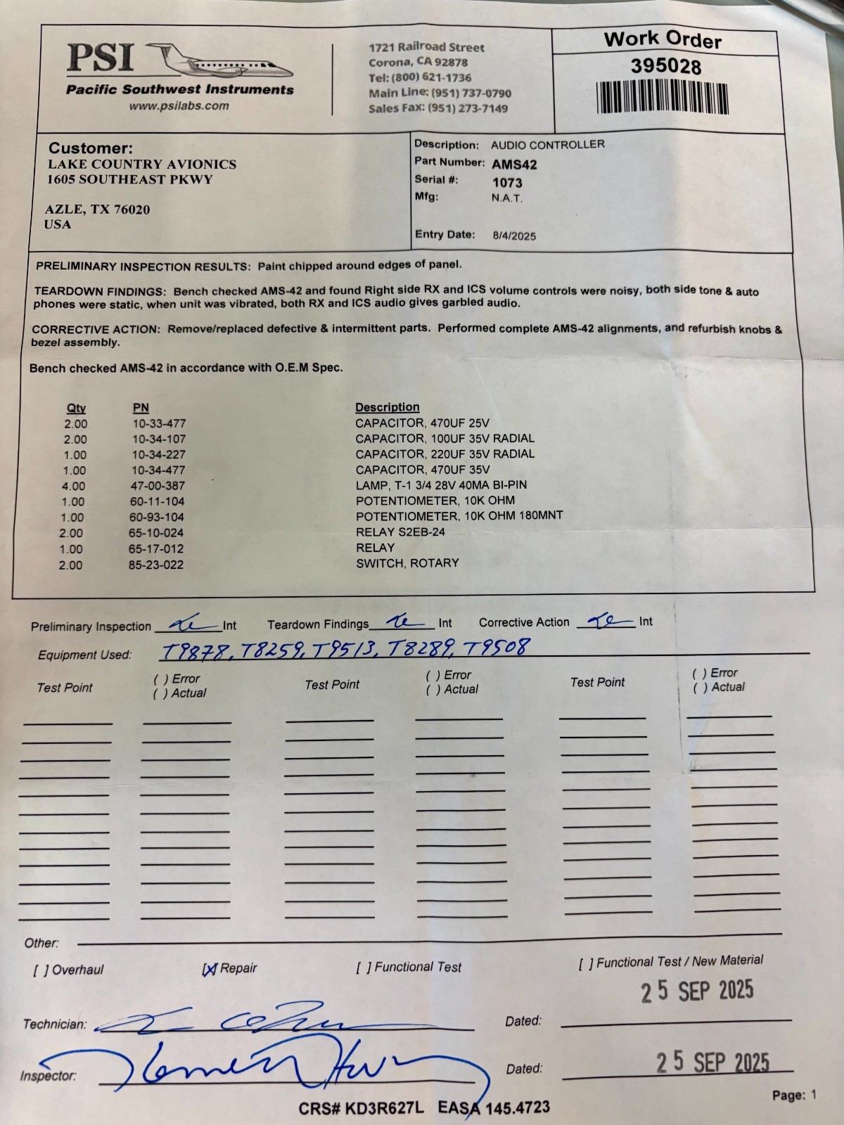 Audio Controller AMS42 w/ September 2025 Repaired 8130