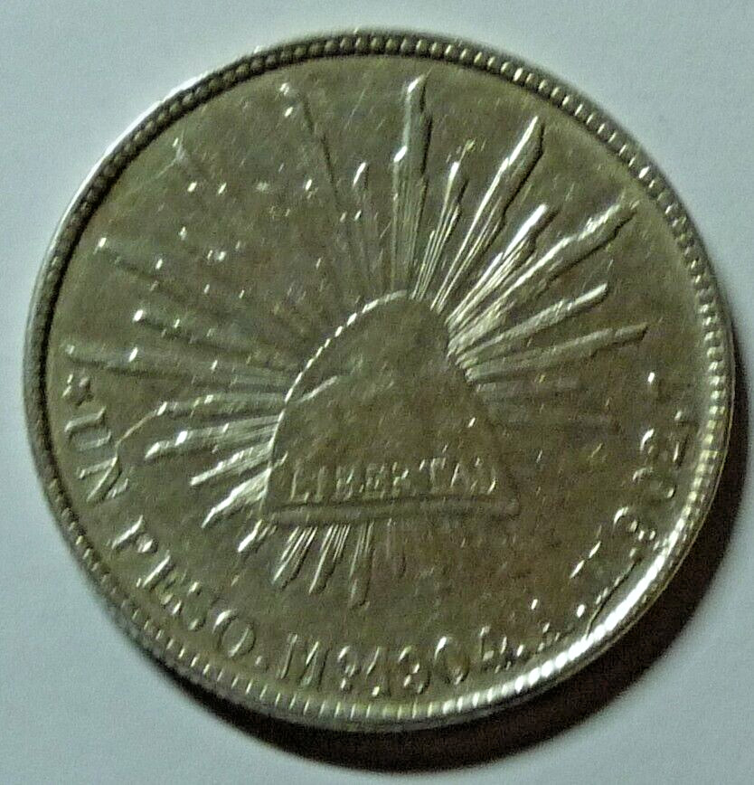 1904 Mo AM MEXICO - PESO - MEXICO CITY - AU SILVER CROWN -RADIANT CAP w LIBERTAD